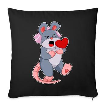 Mariage Mouse Bride Veil - Housse de coussin décorative 45 x 45 cm - noir - Devant