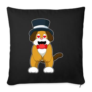 Dog Groom Top Hat Wedding - Sofa pillowcase 17,3'' x 17,3'' (45 x 45 cm) - black - Front