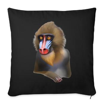 Mandrill Affe - Sofakissenbezug 45 x 45 cm - Schwarz - Vorne
