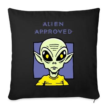 Alien Approved Yellow Eye Design - Sofa pillowcase 17,3'' x 17,3'' (45 x 45 cm) - black - Front