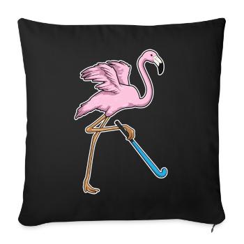 Hockey sur gazon Flamingo Stick - Housse de coussin décorative 45 x 45 cm - noir - Devant