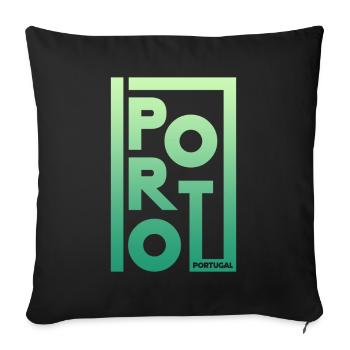 Porto Portugal Cadre dégradé - Housse de coussin décorative 45 x 45 cm - noir - Devant