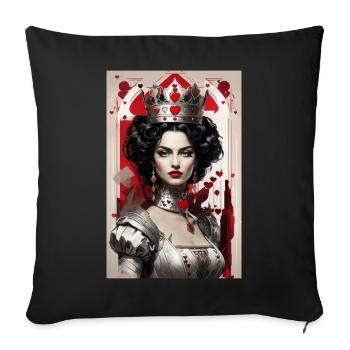 Fantasy Cyberpunk of the Queen of Hearts III - Sofa pillowcase 17,3'' x 17,3'' (45 x 45 cm) - black - Front