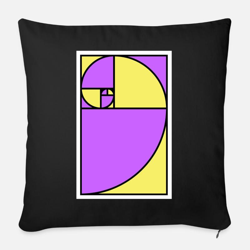 Spirale des Goldenen Schnitts - Sofakissenbezug 45 x 45 cm - Schwarz