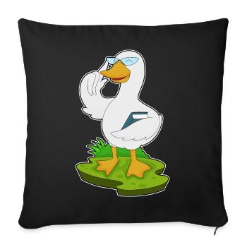 Duck Teacher Book School - Sofa pillowcase 17,3'' x 17,3'' (45 x 45 cm) - black - Front