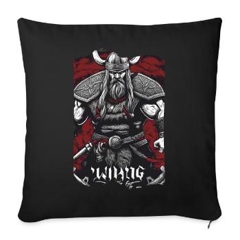 Norse Valor Viking Warrior Scandinavian - Sofa pillowcase 17,3'' x 17,3'' (45 x 45 cm) - black - Front