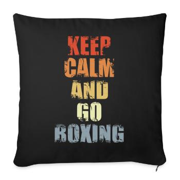 Gardez votre calme et faites de la boxe - Housse de coussin décorative 45 x 45 cm - noir - Devant