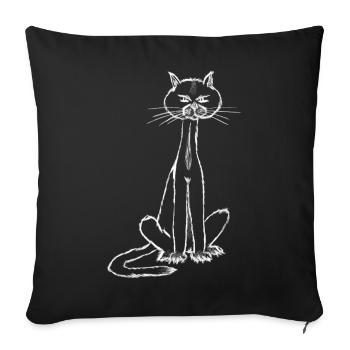 Ich bin der Kater…. - Sofakissenbezug 45 x 45 cm - Schwarz - Vorne