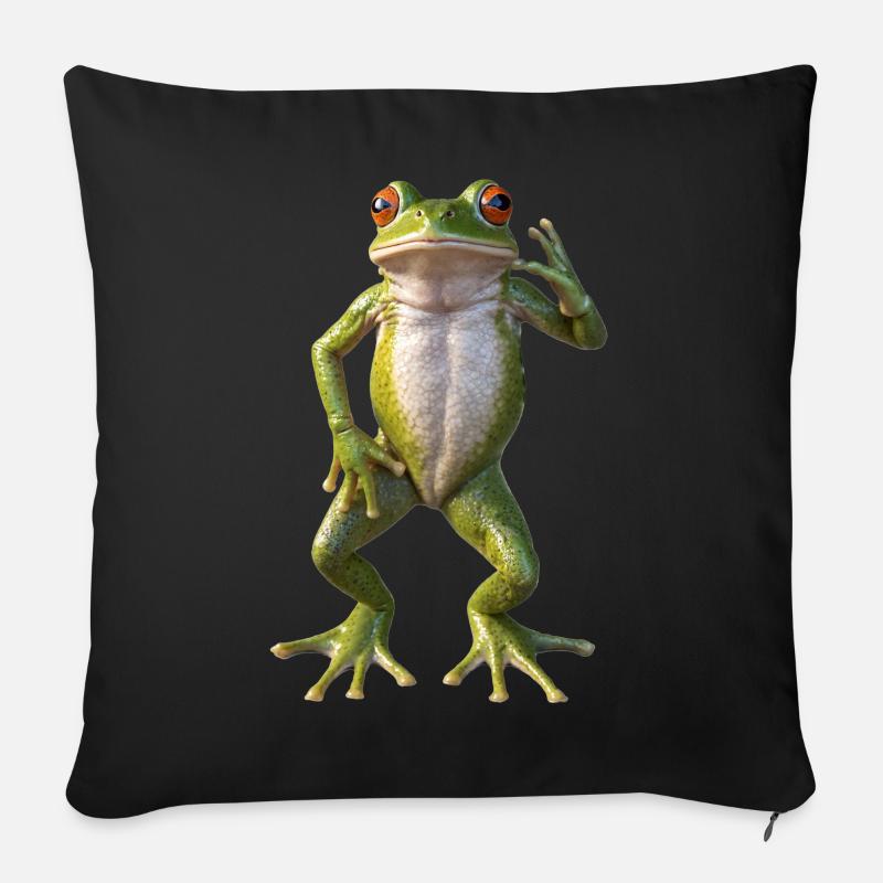 Tanzender Frosch - Sofakissenbezug 45 x 45 cm - Schwarz