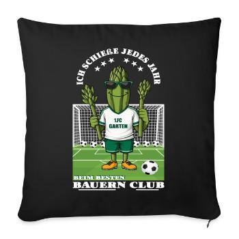 1.FC Garten Spargel Verein - Sofakissenbezug 45 x 45 cm - Schwarz - Vorne