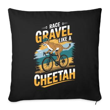 Race Gravel Like a Cheetah Cycling Graphic - Sofa pillowcase 17,3'' x 17,3'' (45 x 45 cm) - black - Front