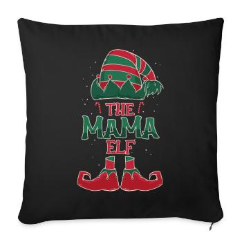 Die Mama Elfe Weihnachten Weihnachtsgeschenk - Sofakissenbezug 45 x 45 cm - Schwarz - Vorne