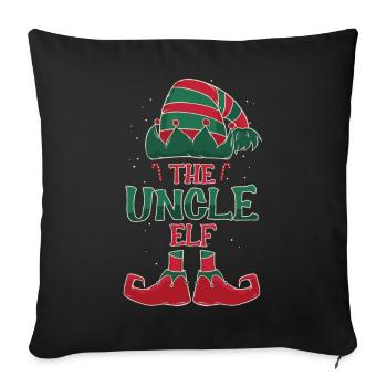 Le cadeau de Noël de l’oncle elfe - Housse de coussin décorative 45 x 45 cm - noir - Devant