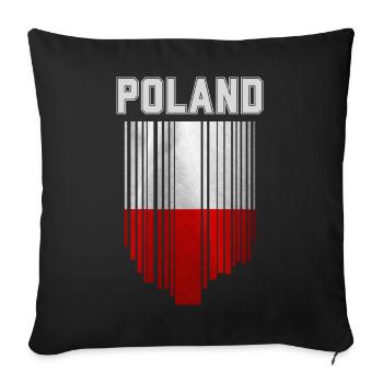 Flag of Poland, Polish pride - Sofa pillowcase 17,3'' x 17,3'' (45 x 45 cm) - black - Front