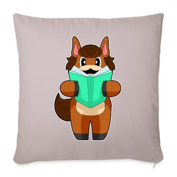 Horse Book - Sofa pillowcase 17,3'' x 17,3'' (45 x 45 cm) - light taupe - Front