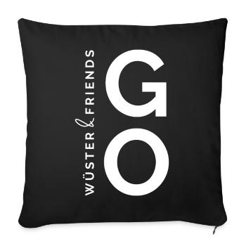 Wüster&Friends GO Logo Weiß - Sofakissenbezug 45 x 45 cm - Schwarz - Vorne