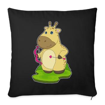Flèche d’arc d’arc girafe - Housse de coussin décorative 45 x 45 cm - noir - Devant