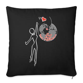 Donnez de l’amour - Housse de coussin décorative 45 x 45 cm - noir - Devant