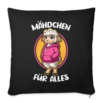 Sheep Sheep Wool Sheep Girl For Everything - Sofa pillowcase 17,3'' x 17,3'' (45 x 45 cm) - black - Front