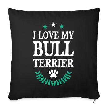 Bull terrier - Housse de coussin décorative 45 x 45 cm - noir - Devant