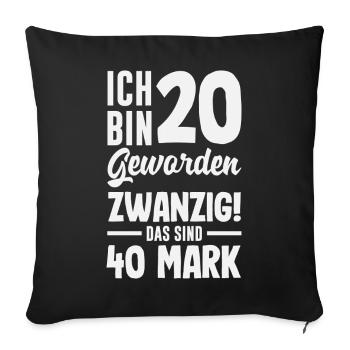 Funny 20th Birthday Gift - Sofa pillowcase 17,3'' x 17,3'' (45 x 45 cm) - black - Front