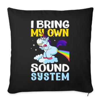 Public Fart Funny Inappropriate - Sofa pillowcase 17,3'' x 17,3'' (45 x 45 cm) - black - Front
