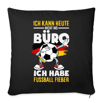 Drôle de Football Football Fan Cadeau - Housse de coussin décorative 45 x 45 cm - noir - Devant