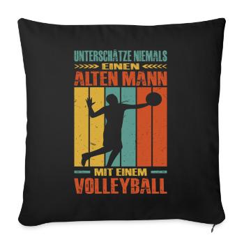 Entraîneur de volley-ball Cadeaux Joueurs de volley-ball - Housse de coussin décorative 45 x 45 cm - noir - Devant