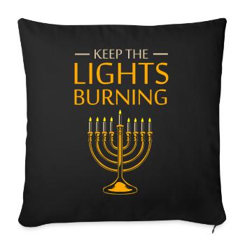 Hanukkah Chanukkah Hanukah - Sofa pillowcase 17,3'' x 17,3'' (45 x 45 cm) - black - Front