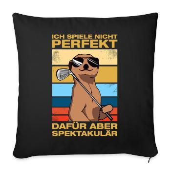 Je ne joue pas parfaitement Golfeur Golf Golf - Housse de coussin décorative 45 x 45 cm - noir - Devant