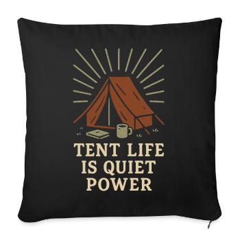 Solo Camping Introverti Campeur Calme - Housse de coussin décorative 45 x 45 cm - noir - Devant