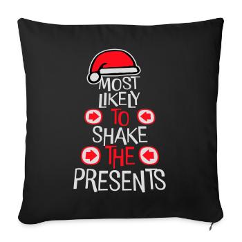 Le plus susceptible de secouer les cadeaux Noël Fun - Housse de coussin décorative 45 x 45 cm - noir - Devant