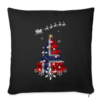 Christmas tree with Norway flag - Sofa pillowcase 17,3'' x 17,3'' (45 x 45 cm) - black - Front