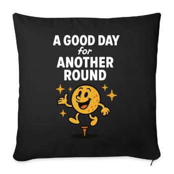Une bonne journée pour une autre ronde de golf amusante - Housse de coussin décorative 45 x 45 cm - noir - Devant