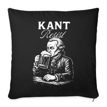 Kant résiste à l’icône de la bière - Housse de coussin décorative 45 x 45 cm - noir - Devant