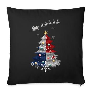 Sapin de Noël avec drapeau panaméen - Housse de coussin décorative 45 x 45 cm - noir - Devant