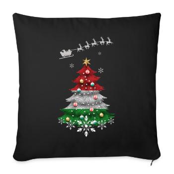 Christmas tree with Hungary flag - Sofa pillowcase 17,3'' x 17,3'' (45 x 45 cm) - black - Front