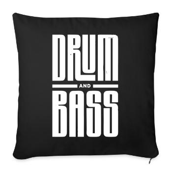 Drum and Bass Typographie audacieuse - Housse de coussin décorative 45 x 45 cm - noir - Devant