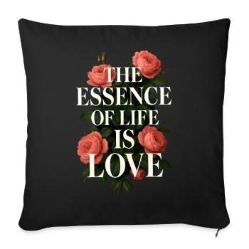 Rosen Liebe Typografie Vintage Design - Sofakissenbezug 45 x 45 cm - Schwarz - Vorne