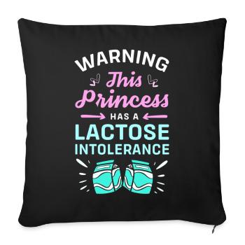 Flatulence, allergie au lait, intolérance au lactose - Housse de coussin décorative 45 x 45 cm - noir - Devant