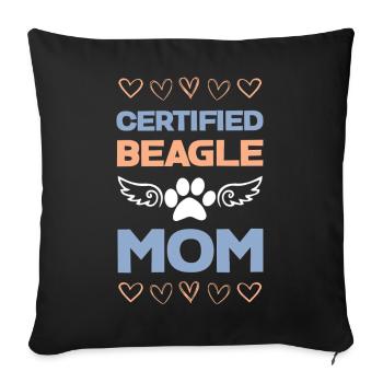Maman Beagle certifiée - Housse de coussin décorative 45 x 45 cm - noir - Devant