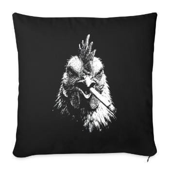 Smoking Hen Graphic - Sofa pillowcase 17,3'' x 17,3'' (45 x 45 cm) - black - Front
