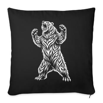 Tribal Polar Bear – Wild Bear Motif - Sofa pillowcase 17,3'' x 17,3'' (45 x 45 cm) - black - Front