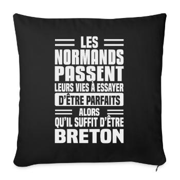 Breton humour against Norman - Sofa pillowcase 17,3'' x 17,3'' (45 x 45 cm) - black - Front
