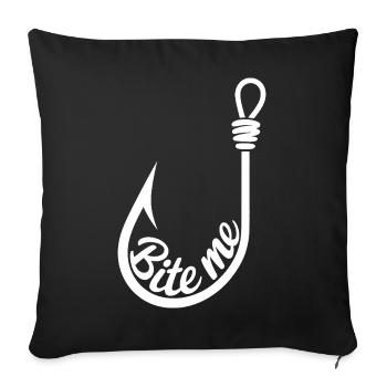 Bite Me Lure Hook Design - Sofa pillowcase 17,3'' x 17,3'' (45 x 45 cm) - black - Front