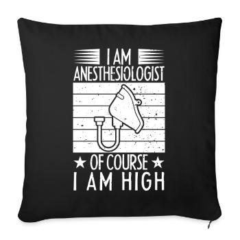 Anesthésiste Bien sûr que je suis un spécialiste de haut niveau - Housse de coussin décorative 45 x 45 cm - noir - Devant
