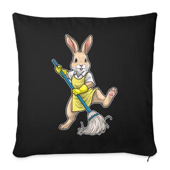Rabbit Cleaner Mop Cleaning - Sofa pillowcase 17,3'' x 17,3'' (45 x 45 cm) - black - Front