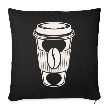 Coffee To-Go Coffee Mug Illustration - Sofa pillowcase 17,3'' x 17,3'' (45 x 45 cm) - black - Front