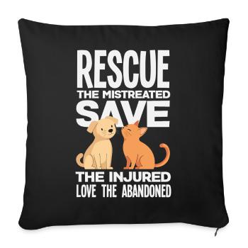 Care Adopt Animal Rescue Rescue Injured - Sofa pillowcase 17,3'' x 17,3'' (45 x 45 cm) - black - Front