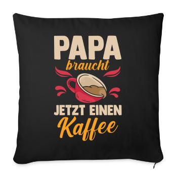 Café, Fête des pères, Papa - Housse de coussin décorative 45 x 45 cm - noir - Devant